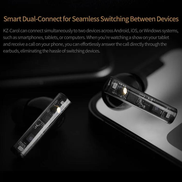 KZ-Carol Active Noise Reduction Bluetooth Earphones Hi-Fi ANC Noise Reduction TWS Earbuds - Black