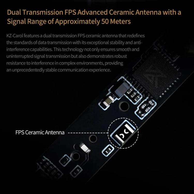 KZ-Carol Active Noise Reduction Bluetooth Earphones Hi-Fi ANC Noise Reduction TWS Earbuds - Black