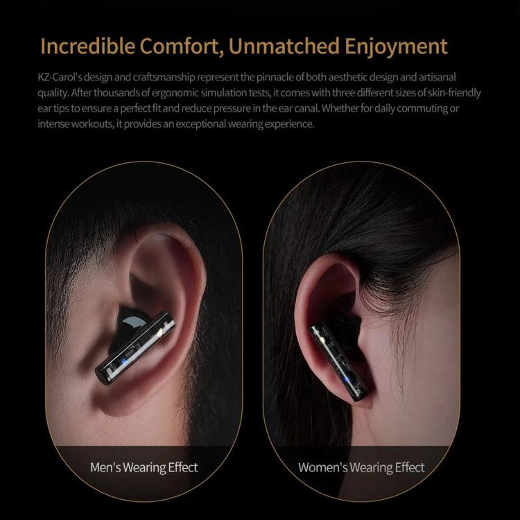 KZ-Carol Active Noise Reduction Bluetooth Earphones Hi-Fi ANC Noise Reduction TWS Earbuds - Black
