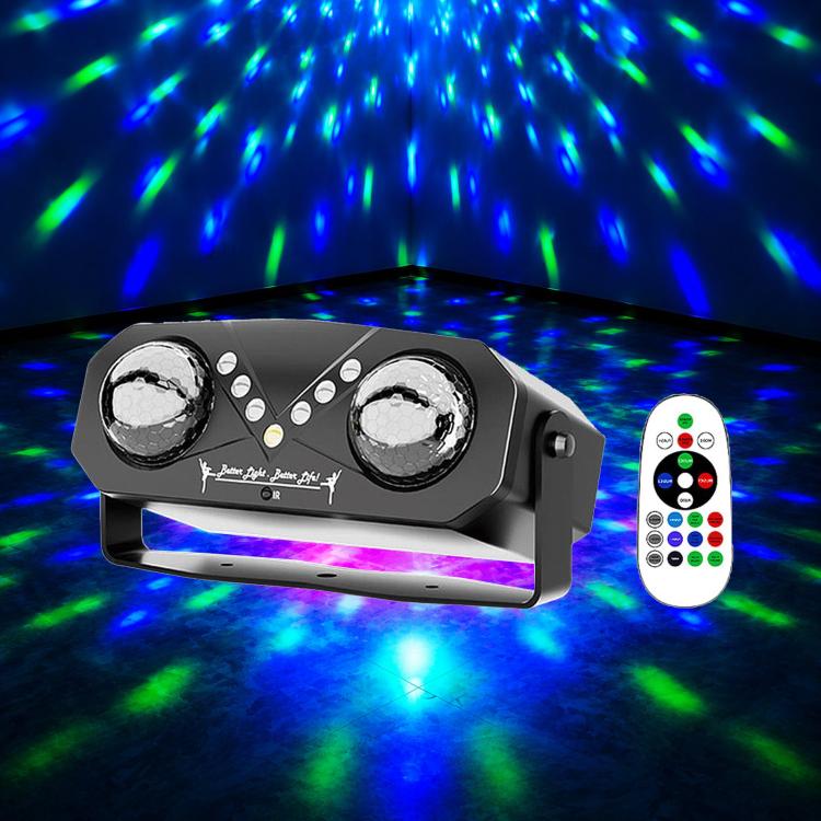 EMS-38 LED Double Magic Ball Stage Light, Colorful Rotating Laser Atmosphere Lamp, Spec: US Plug