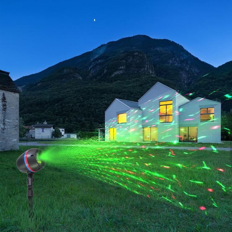 Round In-Ground Lawn Light Outdoor Garden Laser Ambience Light US Plug