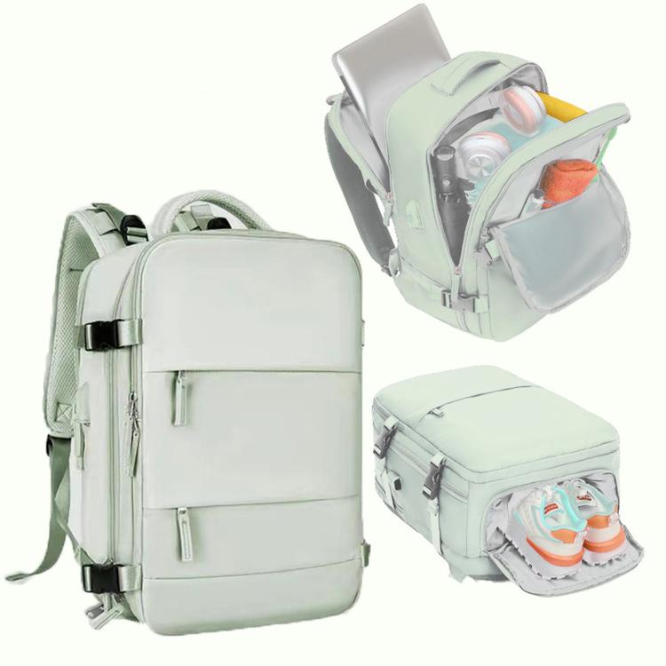 Women Men Travel Backpack Carry-On with Laptop Compartment & USB Port, Shoe Storage, Wet/Dry Separation, Waterproof Large Capacity Daypack