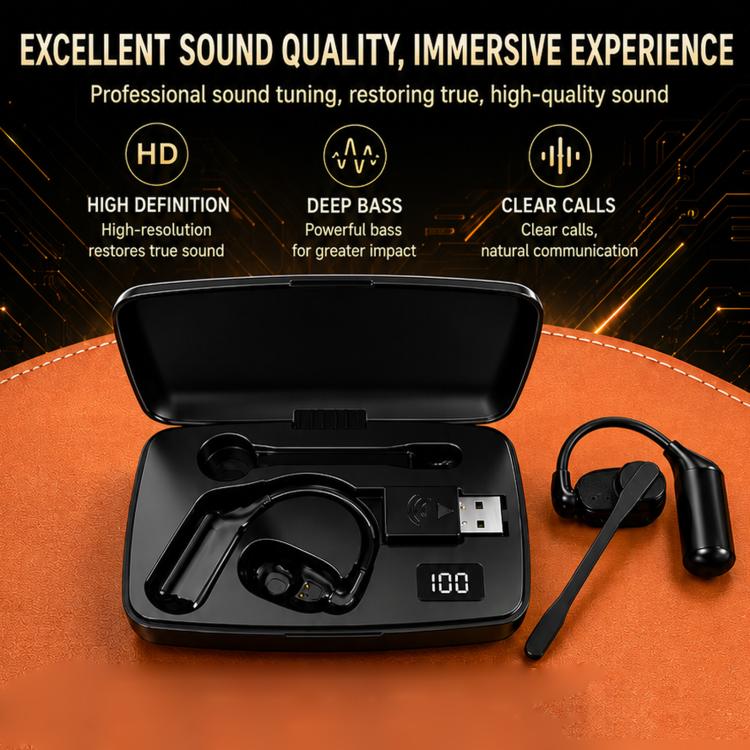 V2 Ear-Hook Rotatable Bluetooth Earphone HD Noise Reduction Rainproof Earphone