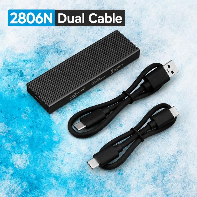 Blueendless 2806N M.2 NVMe SSD Enclosure 10Gbps Aluminum External Solid State Drive Case With USB-C To USB-C & USB-C To USB-A  Cable