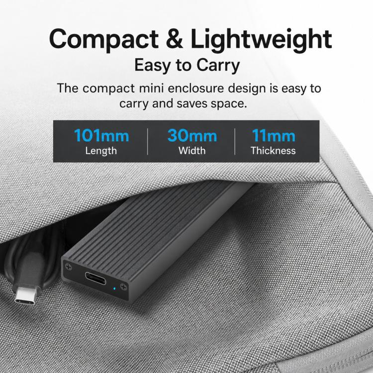 Blueendless 2806N M.2 NVMe SSD Enclosure 10Gbps Aluminum External Solid State Drive Case USB-C To USB-A Cable Included
