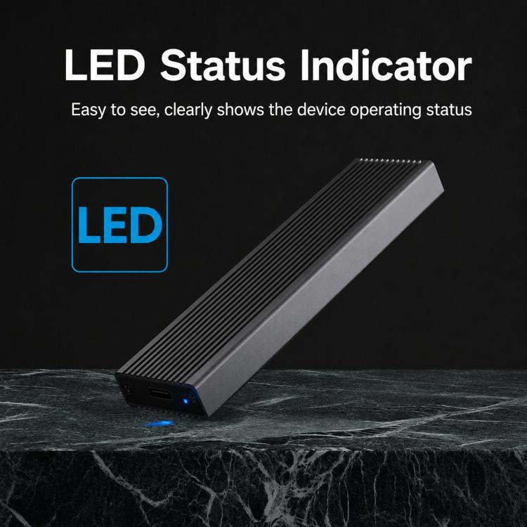 Blueendless 2806N M.2 NVMe SSD Enclosure 10Gbps Aluminum External Solid State Drive Case USB-C To USB-A Cable Included