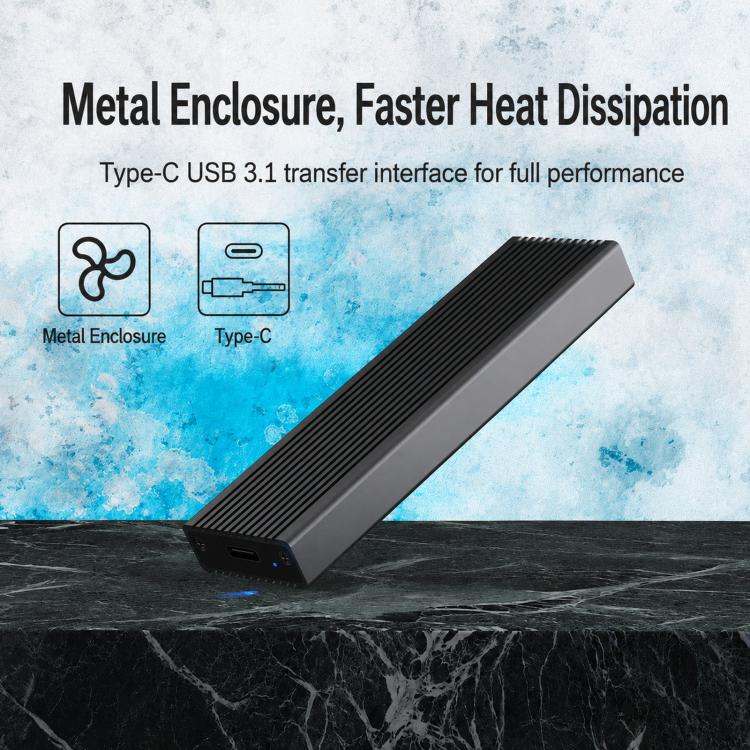 Blueendless 2806N M.2 NVMe SSD Enclosure 10Gbps Aluminum External Solid State Drive Case USB-C To USB-A Cable Included