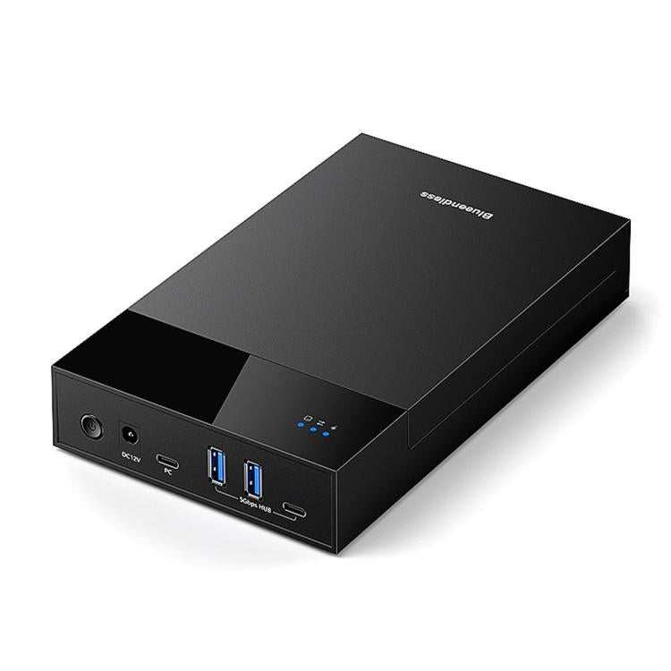 Blueendless 3.5/2.5 Inch SATA External Hard Drive Enclosure With Built-In USB 3.0 Hub USB To SATA HDD SSD Case Max 20TB US Plug