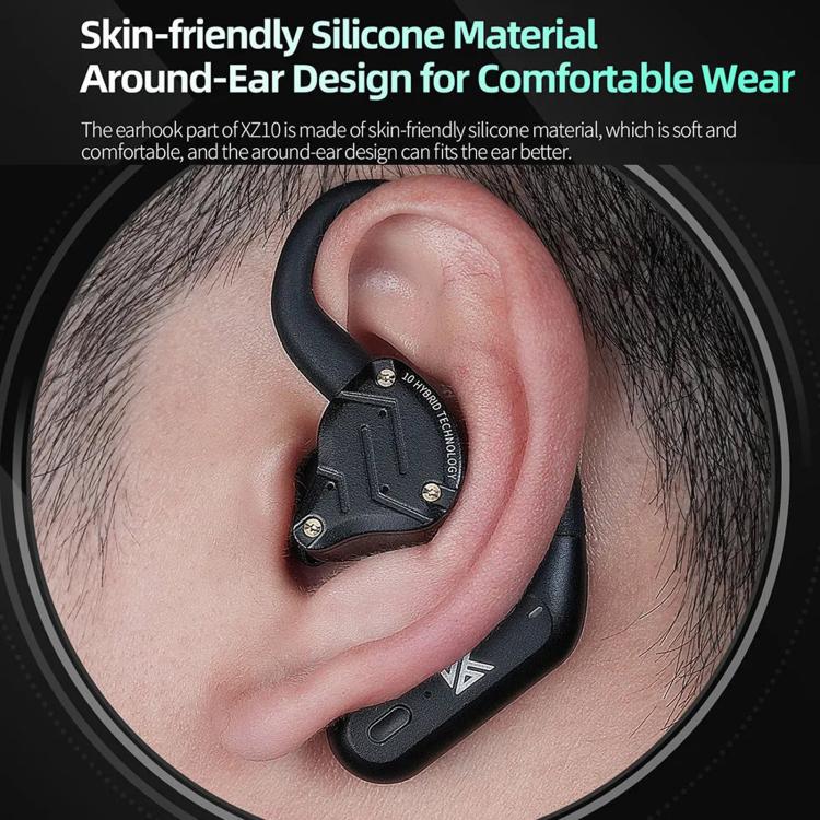 KZ XZ10 Bluetooth 5.3 Wireless Earphones Ear Hooks - Black C Style