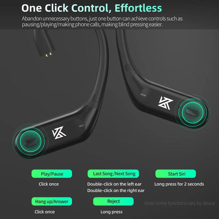 KZ XZ10 Bluetooth 5.3 Wireless Earphones Ear Hooks - Black C Style