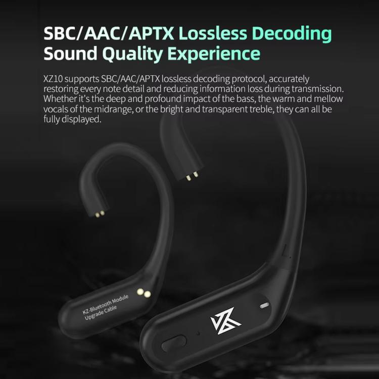 KZ XZ10 Bluetooth 5.3 Wireless Earphones Ear Hooks - Black C Style