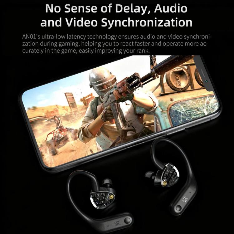 KZ AN01 HD Wireless Bluetooth 5.4 Earhook Active Noise Reduction Hi-Fi Gaming Earphones