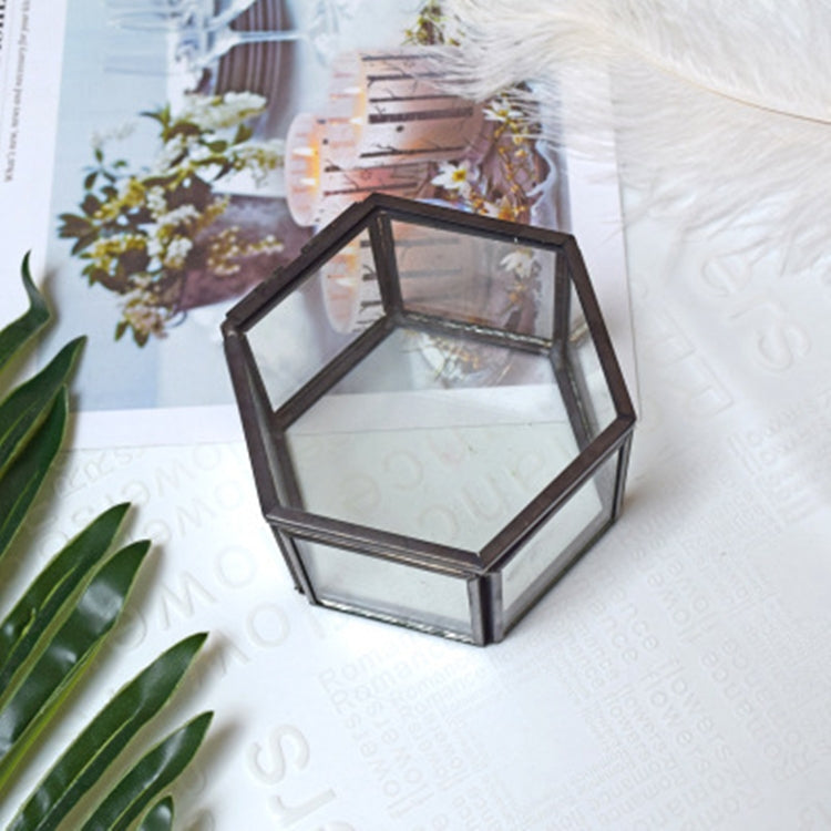 Mini Hexagon Geometric Wedding Ring Jewlry Box