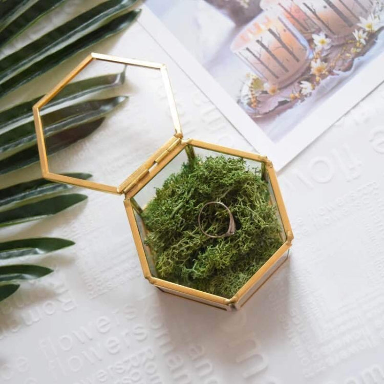 Mini Hexagon Geometric Wedding Ring Jewlry Box