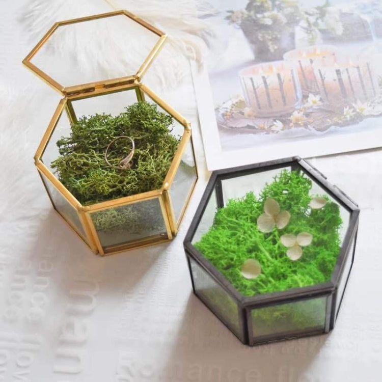 Mini Hexagon Geometric Wedding Ring Jewlry Box