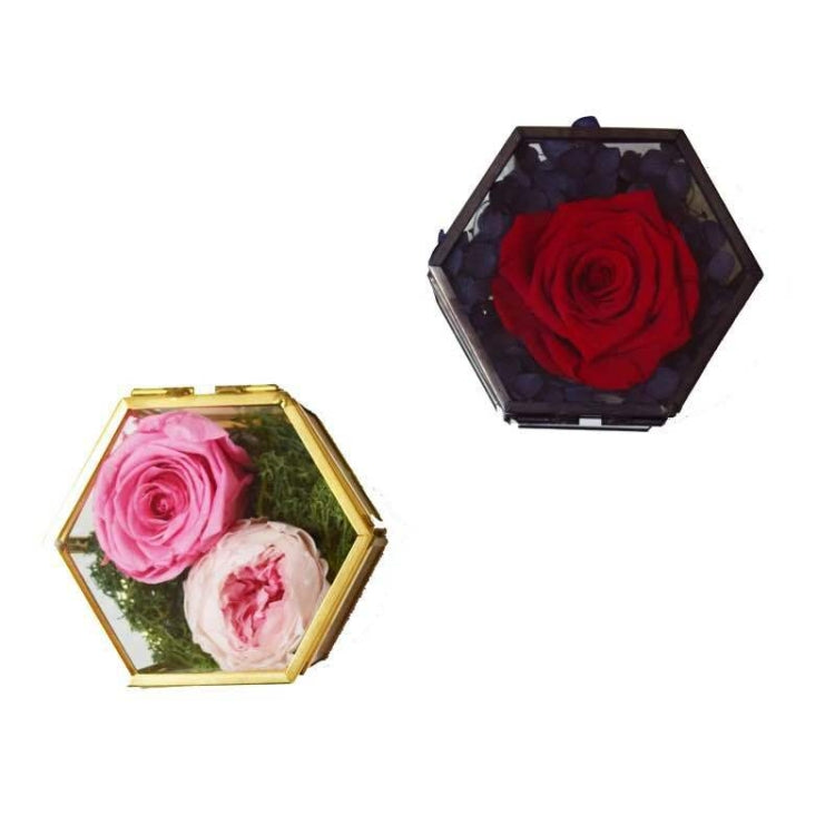 Mini Hexagon Geometric Wedding Ring Jewlry Box