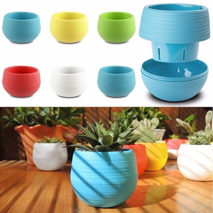 5 PCS Mini Cute Round Home Garden Office Decor Plastic Plant Flower Pots, Size: 7x7cm