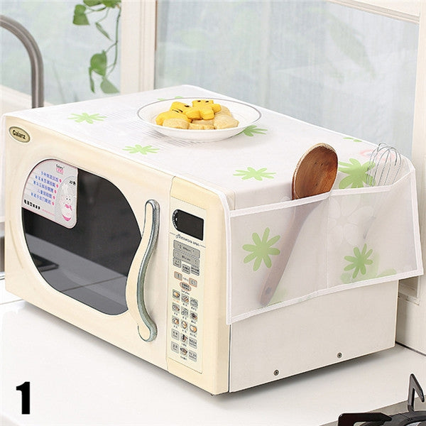 Microwave Oven Dust Cover Plastic Flower Waterproof Oil proof Dustproof Storage Bag