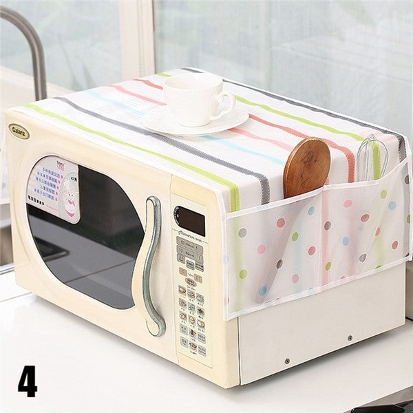 Microwave Oven Dust Cover Plastic Flower Waterproof Oil proof Dustproof Storage Bag