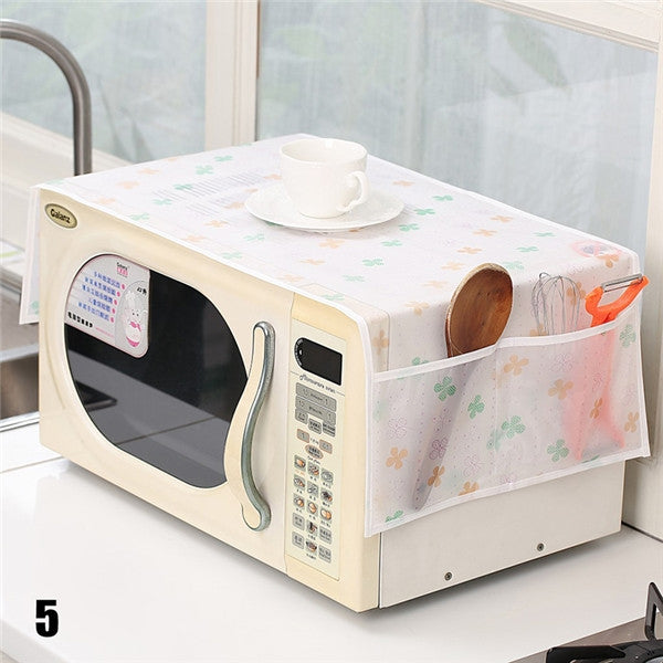 Microwave Oven Dust Cover Plastic Flower Waterproof Oil proof Dustproof Storage Bag