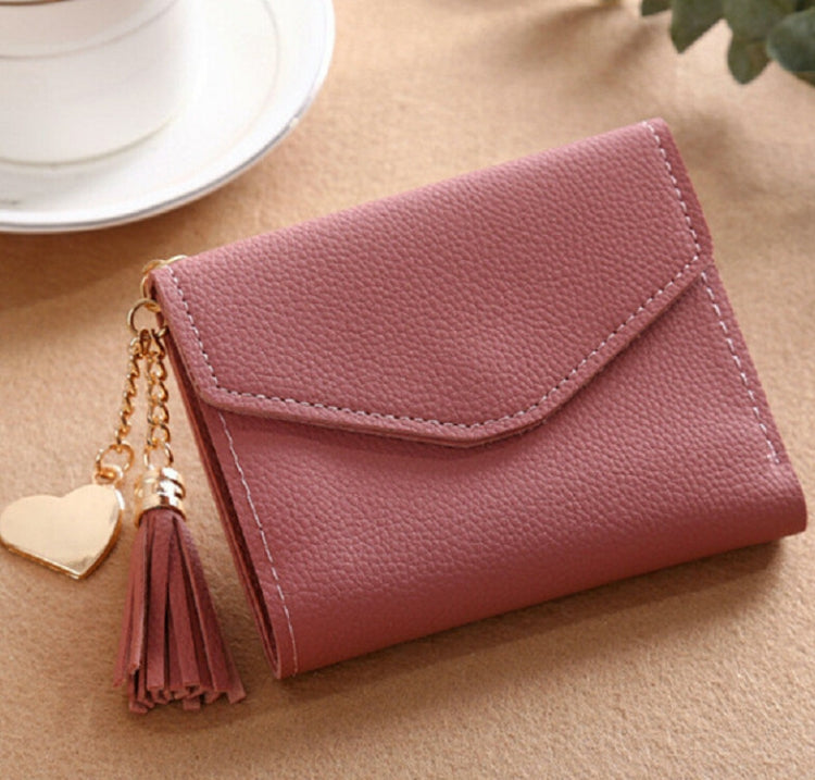 Women Wallet Fringed Pendant Litchi Texture Wallet Card Pack Coin Purse