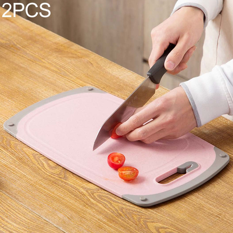 2 PCS Wheat Straw Square Wood Chopping Board Cutting Board