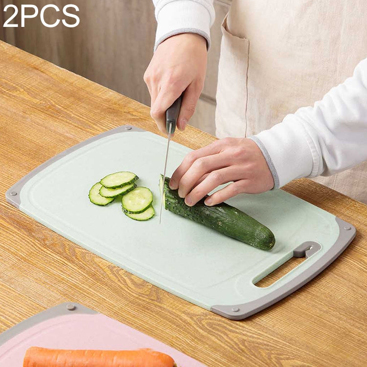 2 PCS Wheat Straw Square Wood Chopping Board Cutting Board