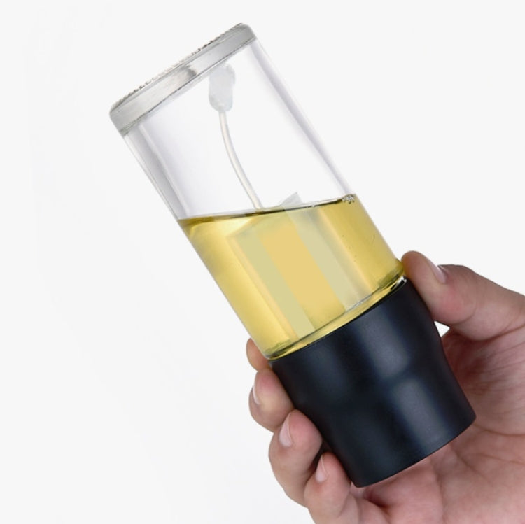 Kitchen Oil Spray Bottle Air Pressure Barbecue Oil Sprayer Glass Oil Control Pot(Black)