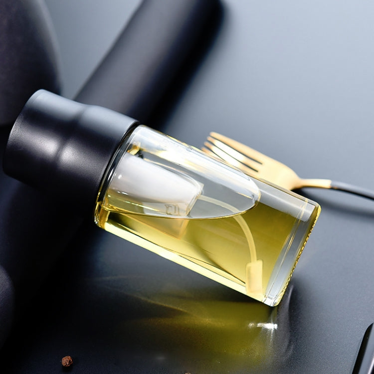Kitchen Oil Spray Bottle Air Pressure Barbecue Oil Sprayer Glass Oil Control Pot(Black)