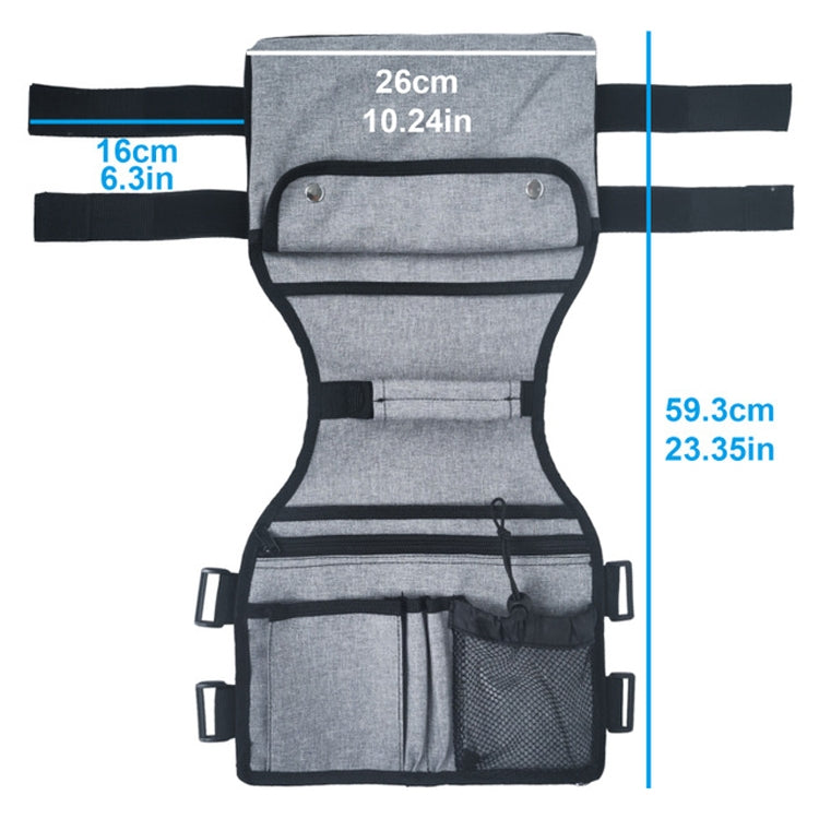 Short Gray Rehabilitation Walker with Zipper Storage Bag