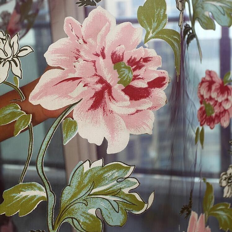 Classic Tulle Rotten Flower Curtain Window Home Decoration, Size:100x250cm Punch