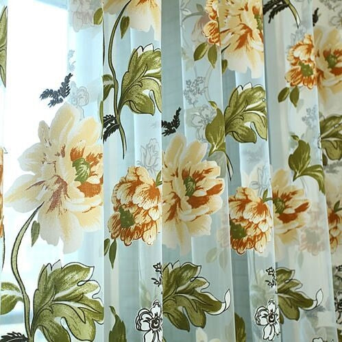 Classic Tulle Rotten Flower Curtain Window Home Decoration, Size:100x250cm Punch