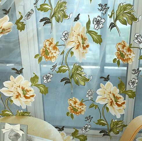 Classic Tulle Rotten Flower Curtain Window Home Decoration, Size:100x250cm Punch