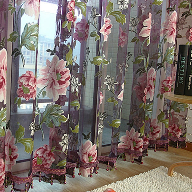 Classic Tulle Rotten Flower Curtain Window Home Decoration, Size:100x200cm Wear Rod