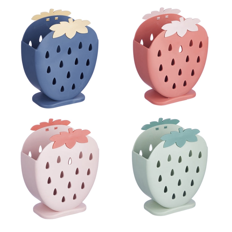4 PCS Household Kitchen Strawberry Shape Plastic Chopsticks Cage Drain Hanging Chopstick Holder Random Color Delivery