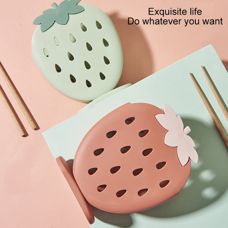4 PCS Household Kitchen Strawberry Shape Plastic Chopsticks Cage Drain Hanging Chopstick Holder Random Color Delivery