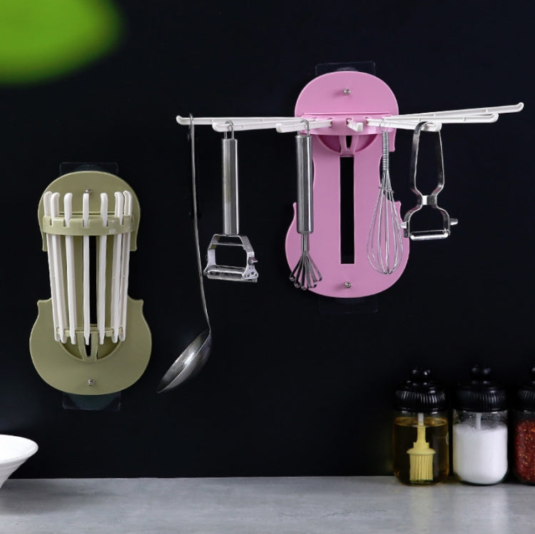 2 PCS Household Multi-function Punch-free Seven-in-one Pull-out Toilet Pendant Random Color Delivery(Pink)