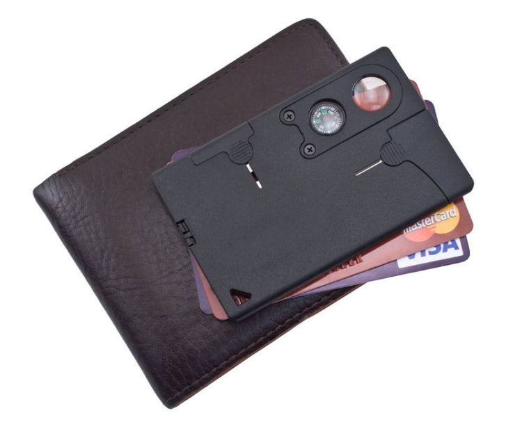 10 in 1 Credit Card Companion with Lens Compass   Survival Tool EDC Pocket Knife