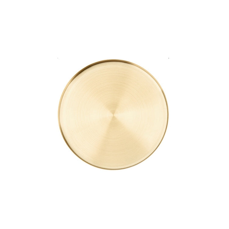 Gold Stainless Steel Round Tray Cosmetic Storage Box Dessert Tea Tray, Size:M Diameter 20cm