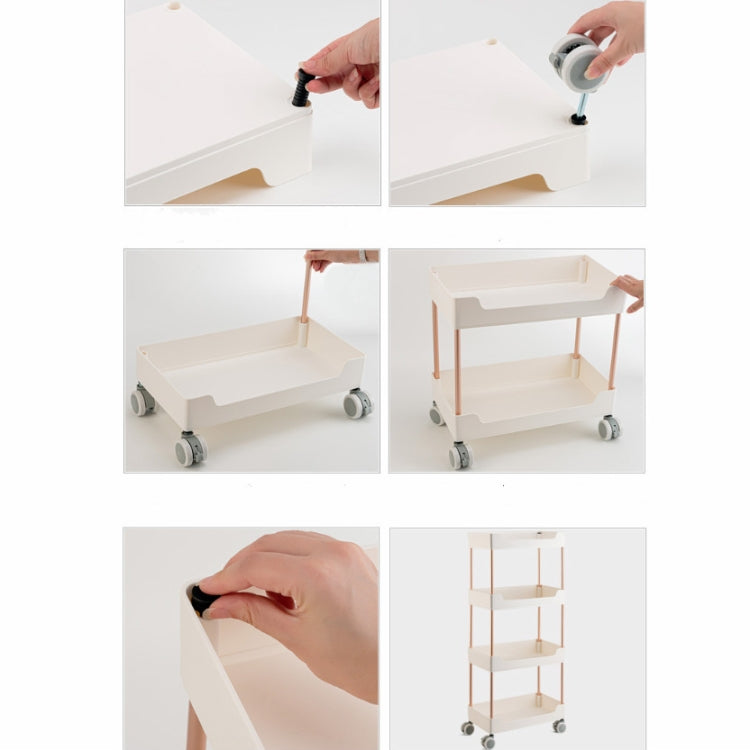 Rack Trolley Narrow Section Floor Multi-layer Book Storage Rack, Style:Two Layers