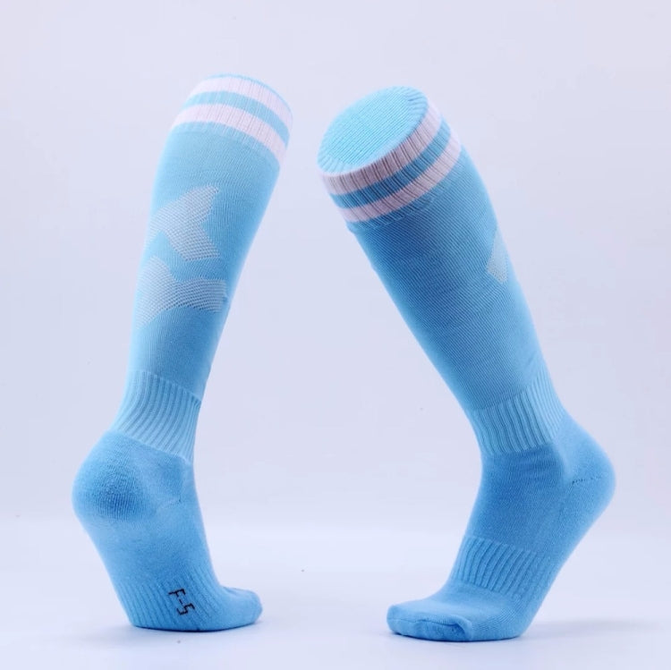 Children Football Socks Boys Soccer Sock Kid Above Knee Plain Socks Long Soccer Stockings Men Over Knee High Sock, Size:Kids Size