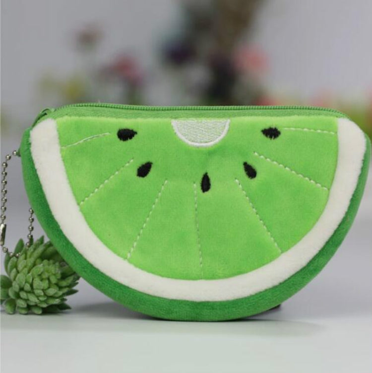 6 PCS Embroidered Plush Fruit Bag Coin Purse Coin Bag Card Bag Children Wallet