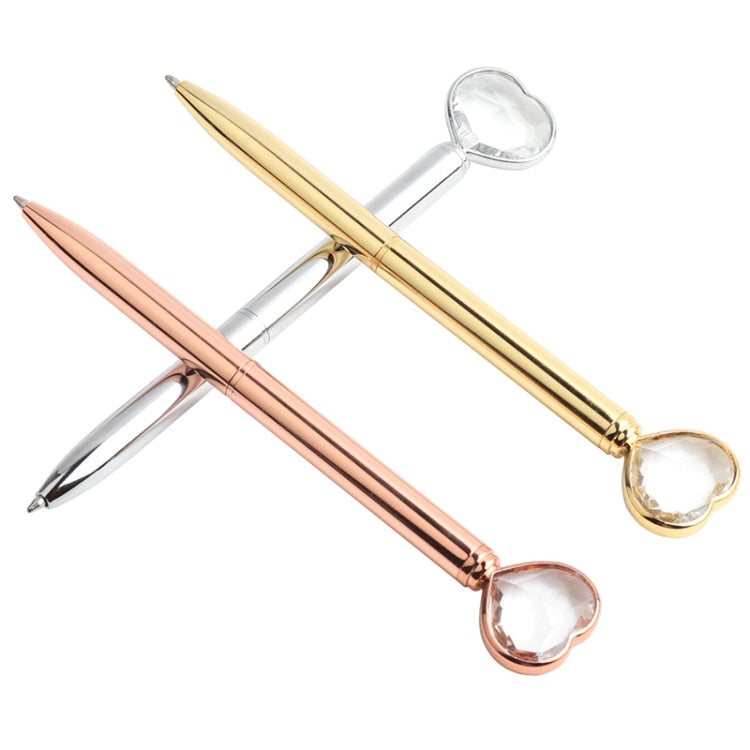 Ballpoint Pen Heart Shape Large Diamond Metal Pen, Specification:Pen Bullet Type 1.0