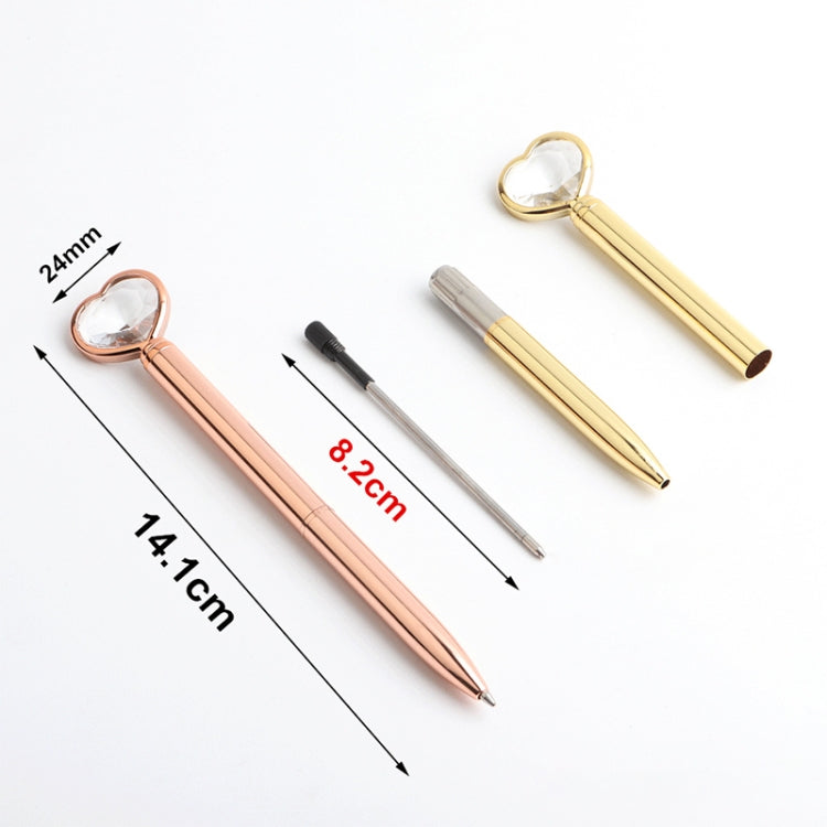 Ballpoint Pen Heart Shape Large Diamond Metal Pen, Specification:Pen Bullet Type 1.0