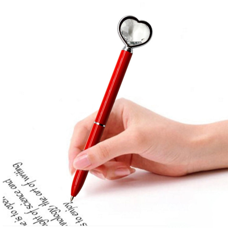 Ballpoint Pen Heart Shape Large Diamond Metal Pen, Specification:Pen Bullet Type 1.0