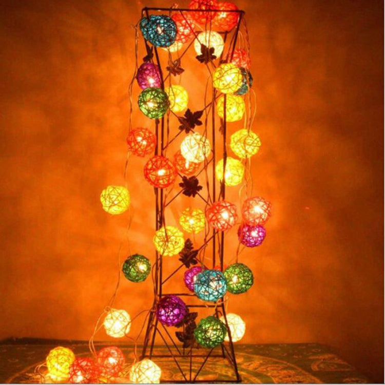 20 LEDs Rattan Balls Lights Fairy Holiday Christmas Outdoor LED Decorative Lamp, Style:5m Plug-in Style