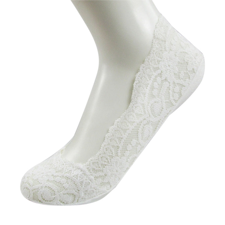 Summer  Girl Silica Gel Lace Boat Socks Invisible Cotton Sole Non-slip Antiskid Slippers Anti-Slip Sock