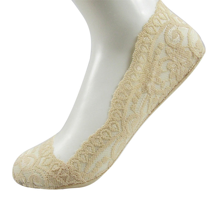 Summer  Girl Silica Gel Lace Boat Socks Invisible Cotton Sole Non-slip Antiskid Slippers Anti-Slip Sock