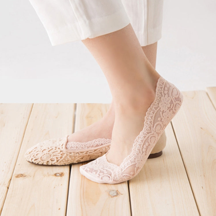 Summer  Girl Silica Gel Lace Boat Socks Invisible Cotton Sole Non-slip Antiskid Slippers Anti-Slip Sock