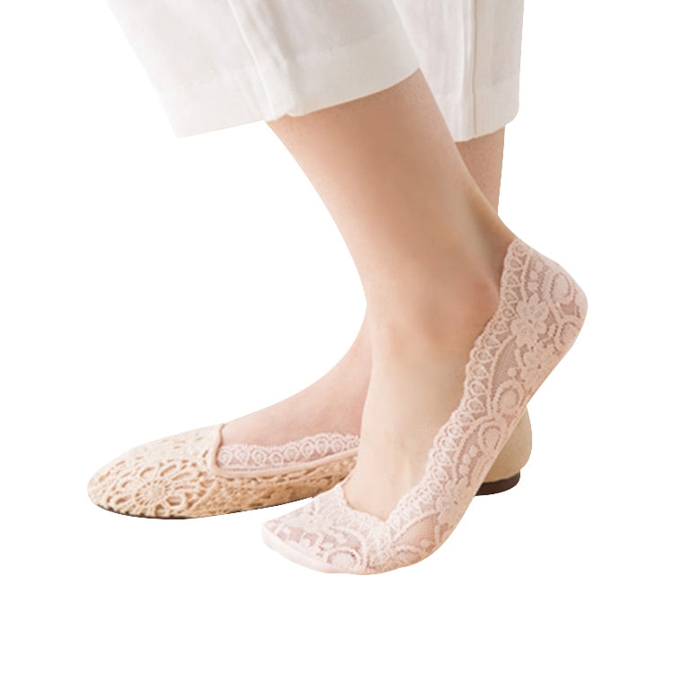 Summer  Girl Silica Gel Lace Boat Socks Invisible Cotton Sole Non-slip Antiskid Slippers Anti-Slip Sock